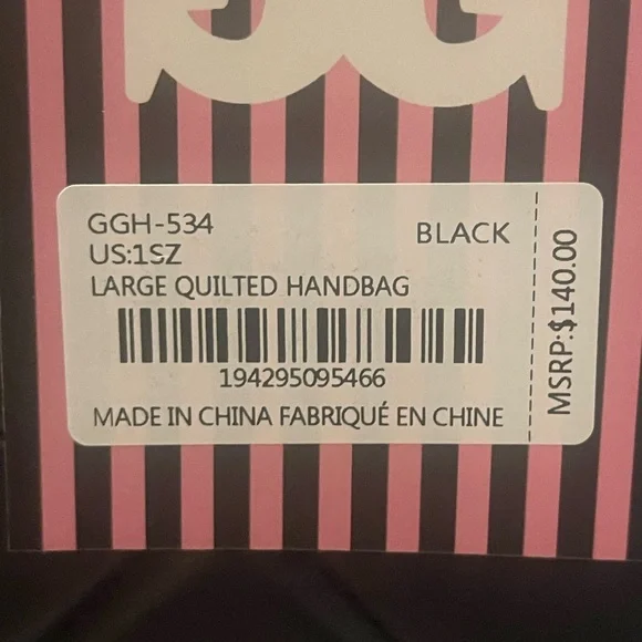 Gilda Paris Large Black Quilted Handbag with Flap Design - Picture 4 of 4